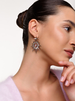 Серьги "Sun caramel blue pink" Silver