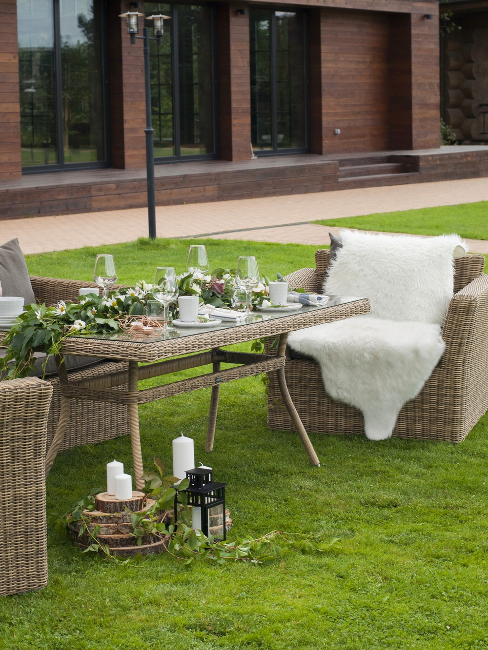 "Латте" плетеный стол из искусственного ротанга 160х90см, цвет соломенный