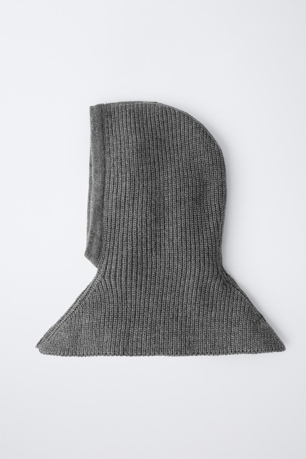 ZARA ТРИКОТАЖНАЯ БАЛАКЛАВА, СЕРЫЙ