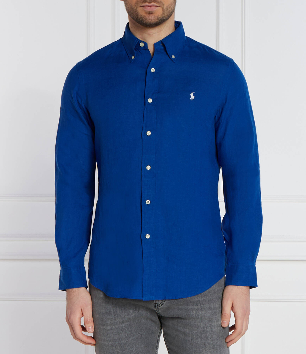 льняная рубашка POLO RALPH LAUREN - темно-голубой(710794141)
