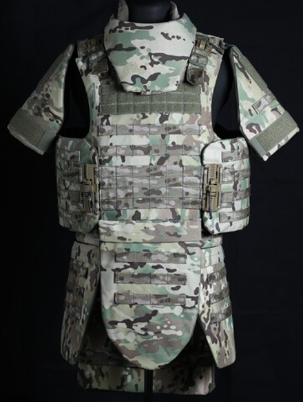 Жилет МСЗ2 + напашник, плечи, пояс, бёдра, пятиточечник + защитные вставки СВМПЭ Бр1, С2