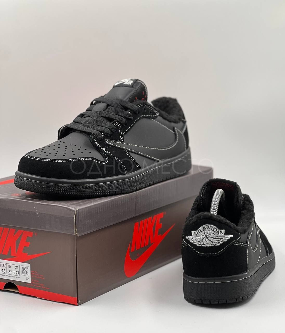 Nike Air Jordan 1 Low Scott Phantom (с мехом)