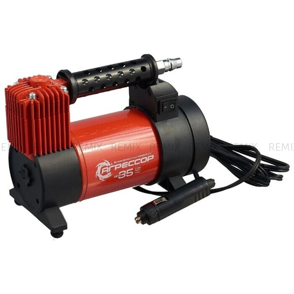 Компрессор автомобильный АГРЕССОР, металлический, 12V, 180W, производ-сть 35 л./мин., сумка