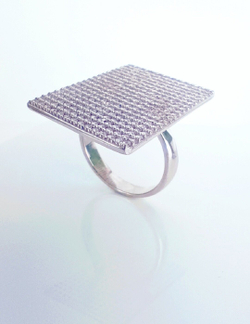 Кольцо с фианитами Эстерелла, серебро 925*, родирование/Ф