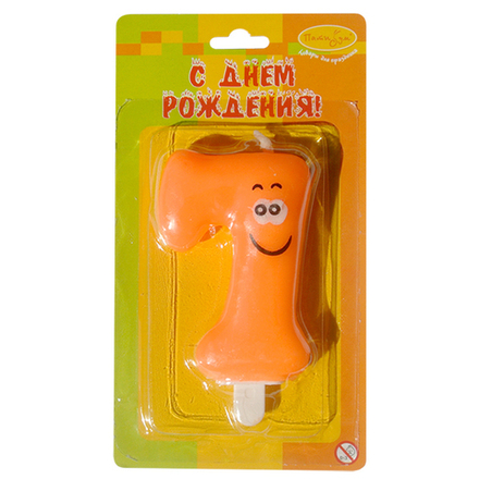 РАСПРОДАЖА Свеча Цифра 7 Улыбка цветная