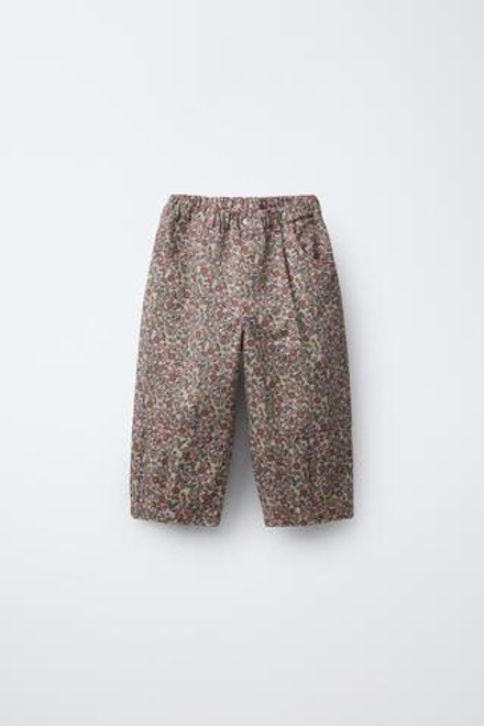 ZARA БРЮКИ BAGGY С ЦВЕТОЧНЫМ ПРИНТОМ, РАЗНОЦВЕТНЫЙ