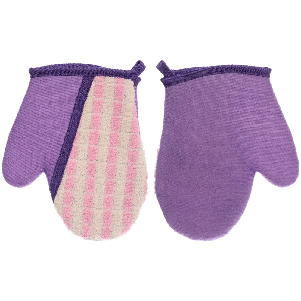 Мочалка - варежка комбинированная «Premium - PALERMO», цвет лавандовый, 24*15см (ZIPпакет)