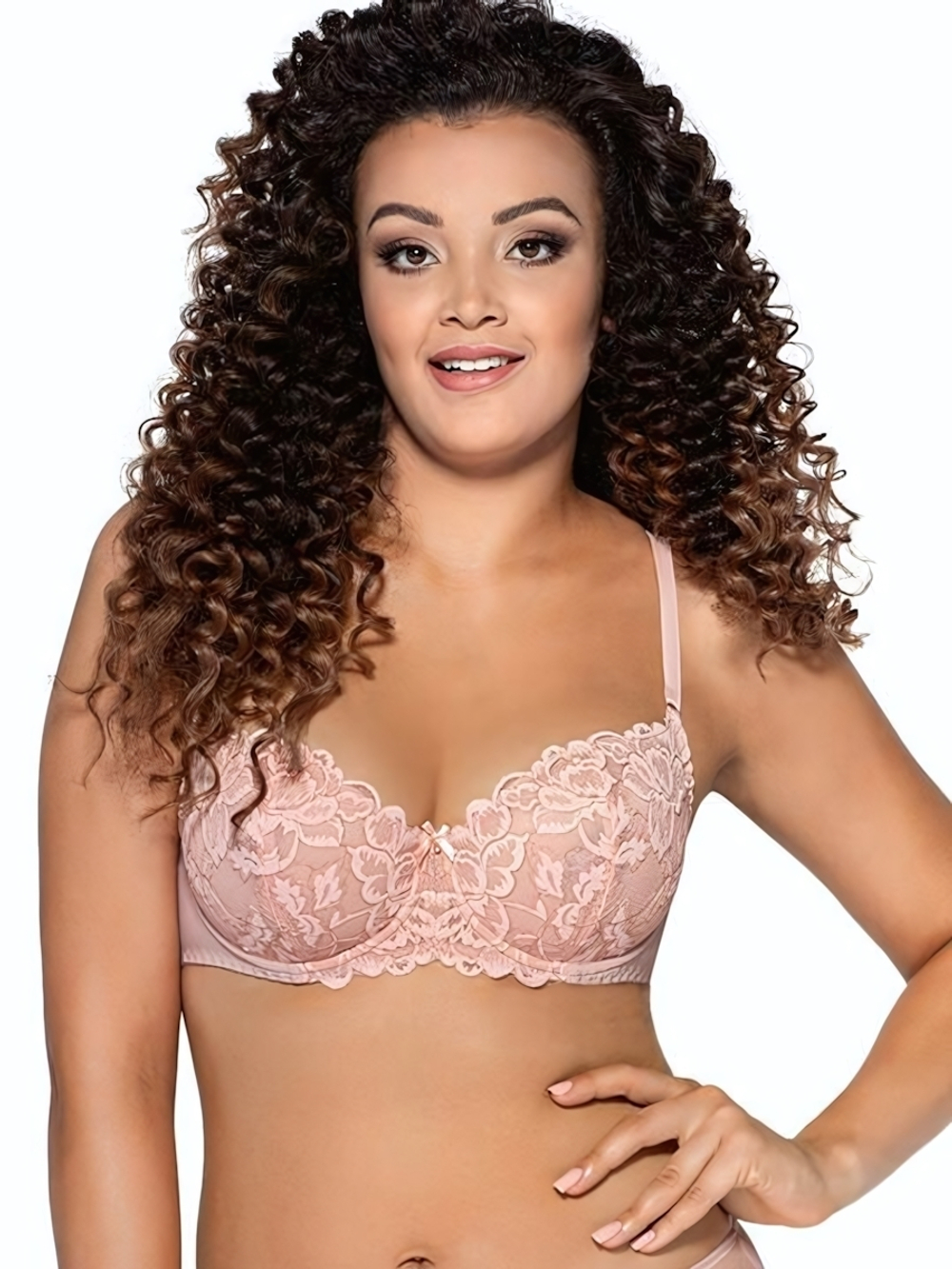 Бюстгальтер на косточках с мягкими чашками из нежного кружева (Размер: 70G) (Цвет: темно-синий)