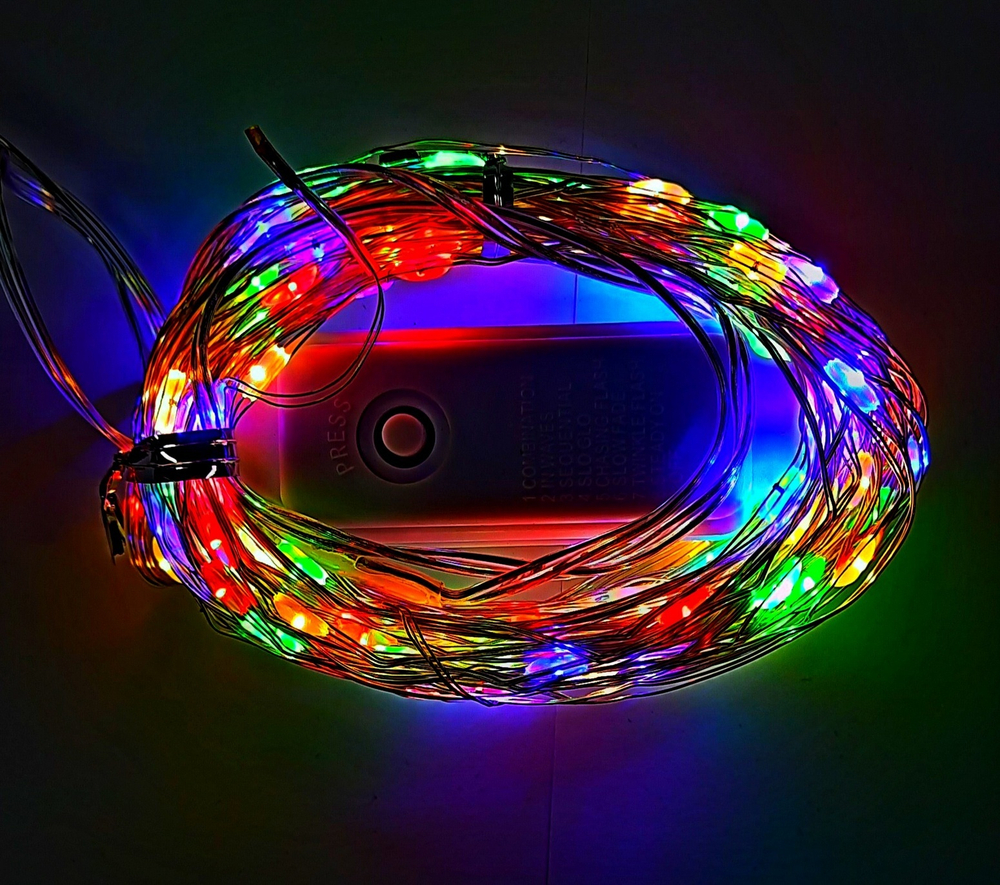 Гирлянда нить на проволоке LED Copper Lamps 300L-30м. RGB
