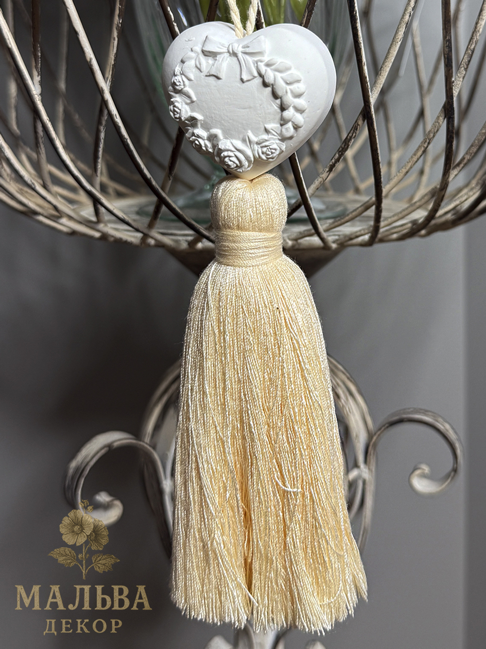 Подвесной декор-ароматизатор "Сердце с кистью Аннет" 20,3x5,4x3см Nuvole di Stoffa