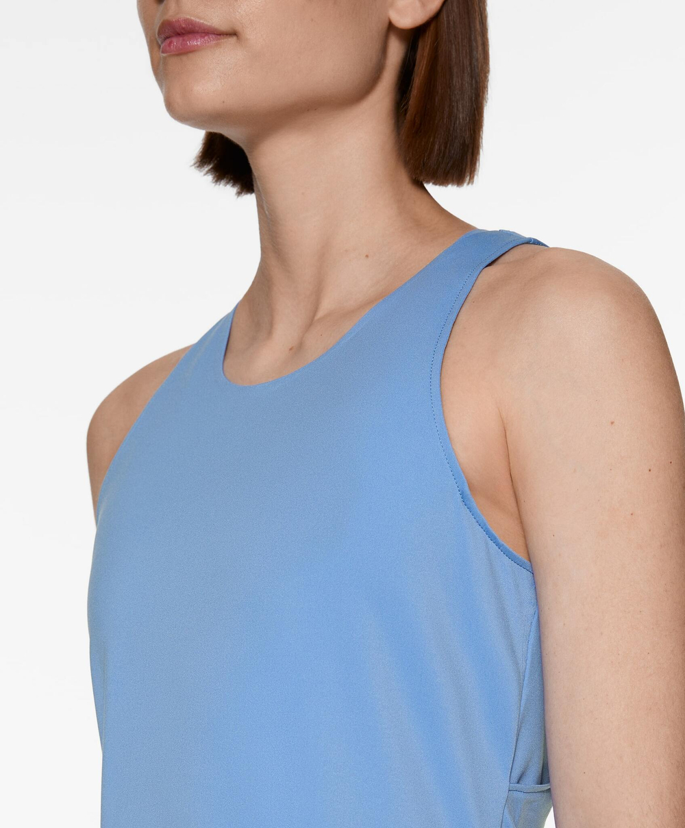 Oysho Футболка комфортлюкс с перекрестной спиной, синий