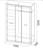 Гамма-20 (SV-мебель) Шкаф трехдверный