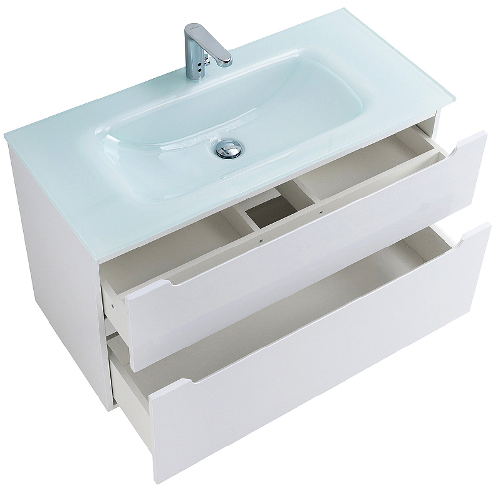 Тумба под раковину BelBagno Etna-H60 80 ETNA-H60-800-2C-SO-BL-P подвесная Bianco Lucido