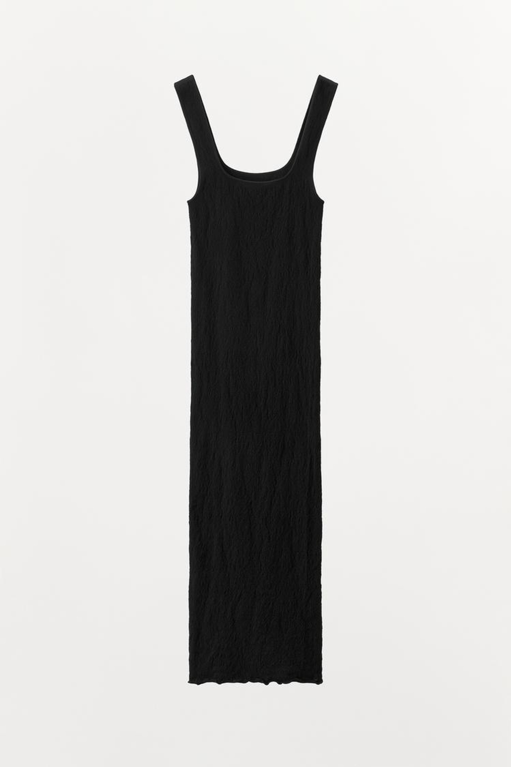 ZARA БЕСШОВНОЕ КРУЖЕВНОЕ ПЛАТЬЕ НА БРЕТЕЛЯХ, ЧЕРНЫЙ