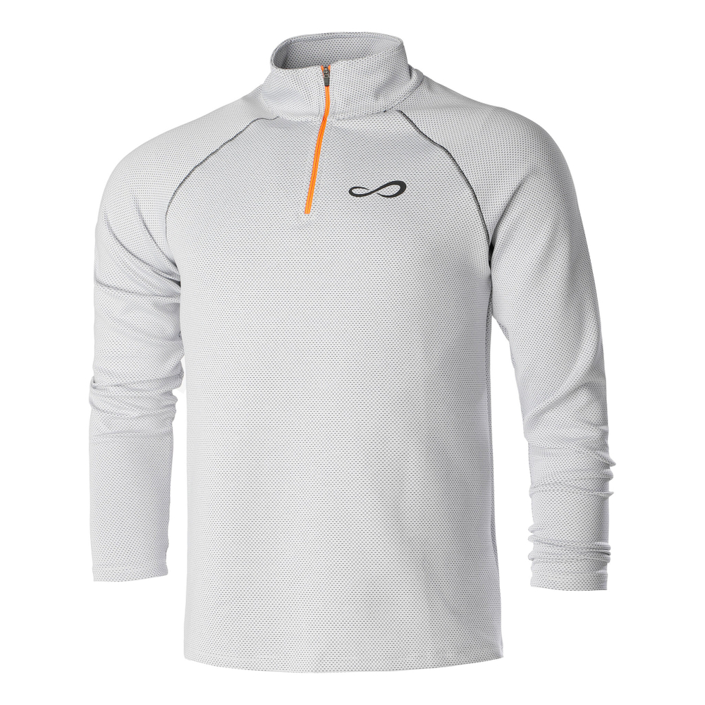 Мужское теннисное поло Endless Epic Long Sleeve Men - White, Grey