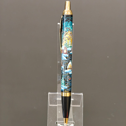 Ручка "Деревенский пейзаж" с ручной росписью Палех в коробке