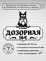 Адресная табличка со цвергшнауцером, 60х45 см.