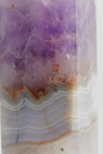 Аметист с голубым кружевным агатом призма