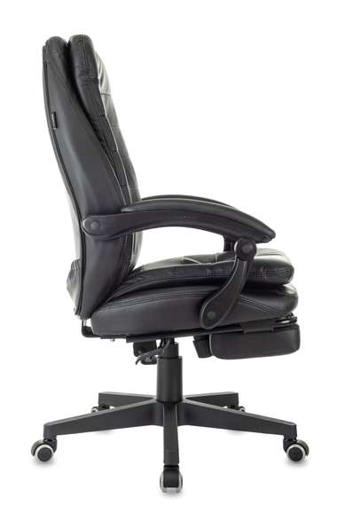 Кресло руководителя Бюрократ T-9950MSG-F черный эко.кожа крестов. пластик подст.для ног