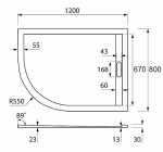Душевой поддон Cezares TRAY AS-RH 120x80 белый