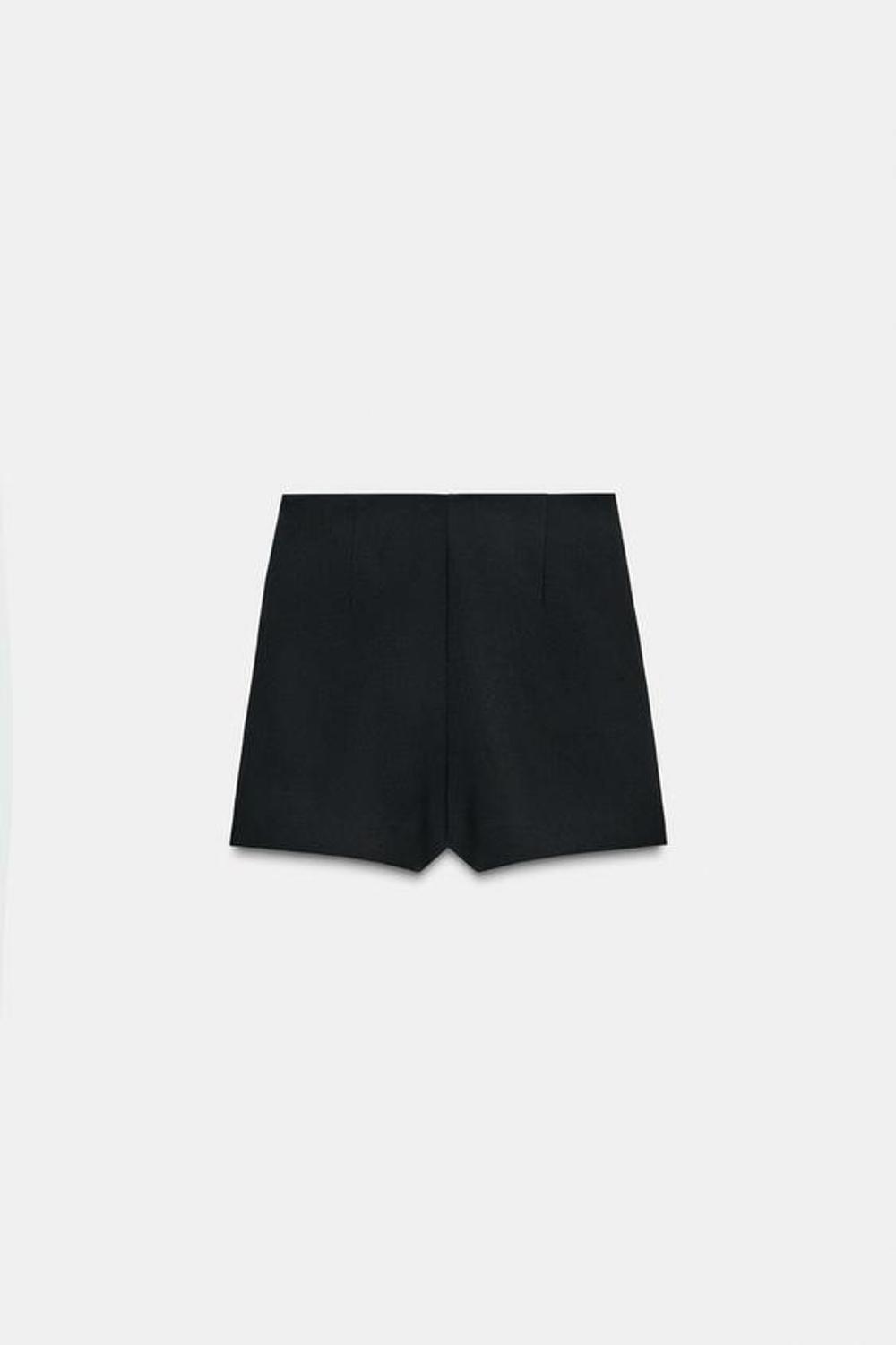 ZARA ЮБКА-ШОРТЫ ДРАПИРОВАННАЯ БЛЕСТЯЩАЯ, ЧЕРНЫЙ