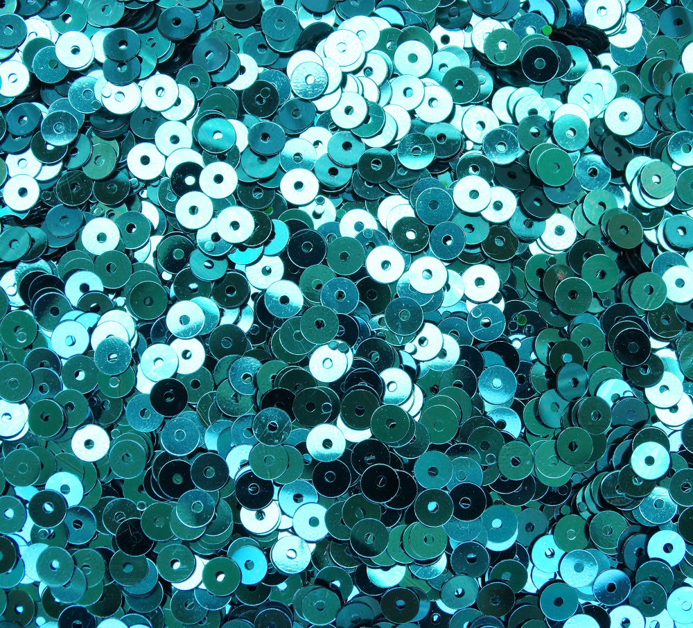 ПЛ016НН5 Пайетки круглые плоские, цвет: морская волна металлик, 5 мм, 10 грамм