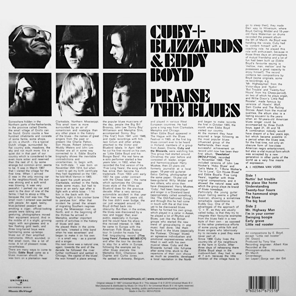 Cuby + Blizzards & Eddy Boyd / Praise The Blues (Coloured Vinyl)(LP)