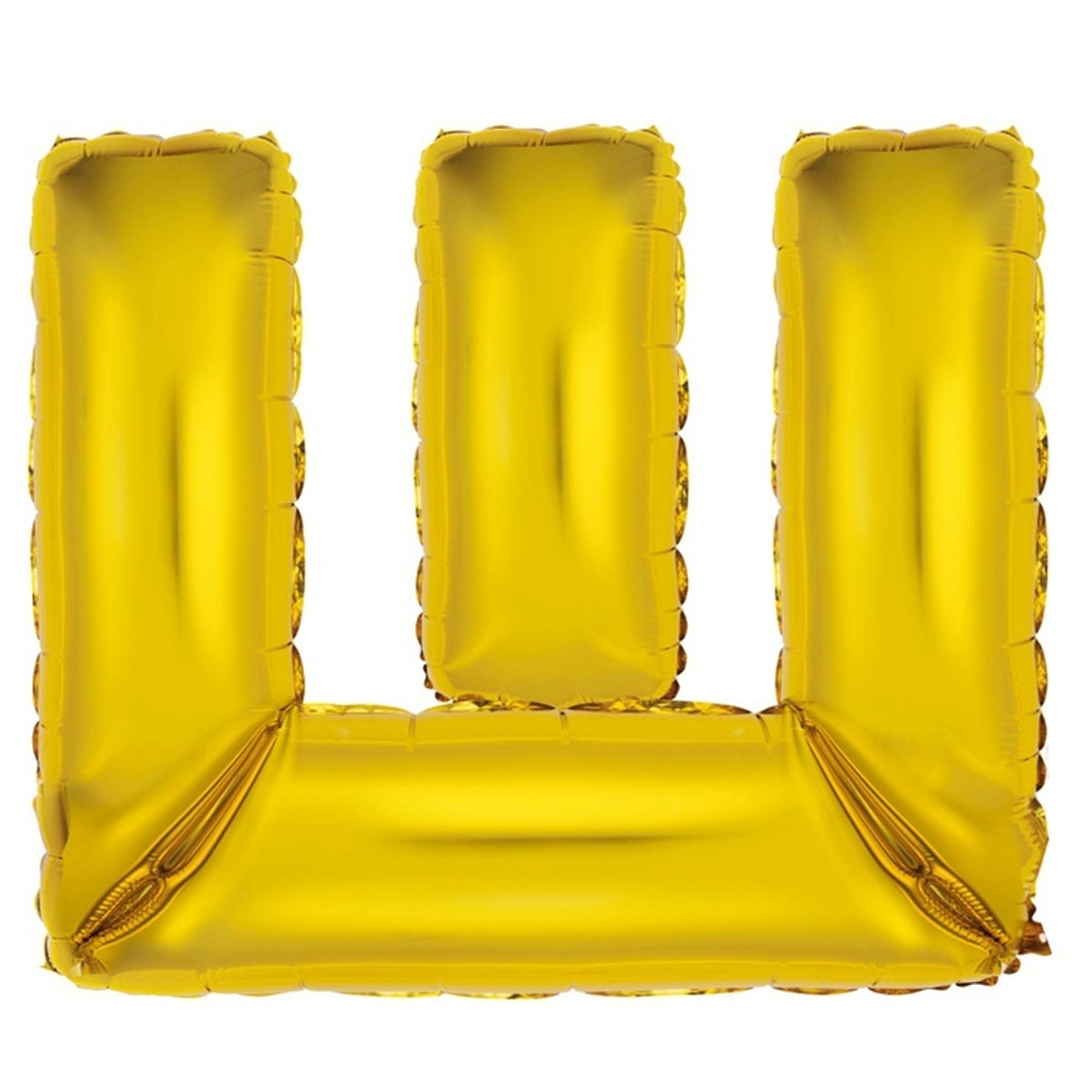 Фольгированная фигура, Буква Ш 35 см Gold