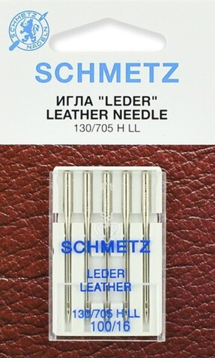 Иглы для кожи Schmetz 130/705H LL № 100, 5 шт.