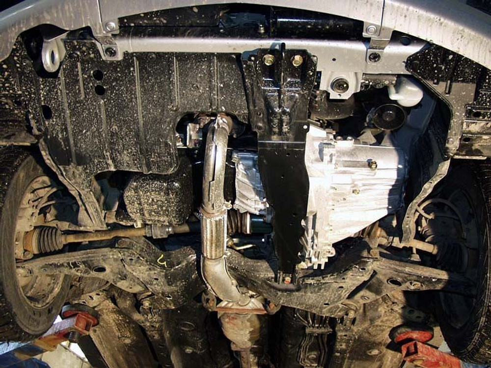 Защита картера двигателя, КПП (2 мм, сталь) для Mitsubishi Lancer IX 2003-2007 (V = 1.3; 1.6; 1.8; 2.0), Mitsubishi Lancer Cedia 2000-2004 (V = 1.8) Sheriff.14.0515