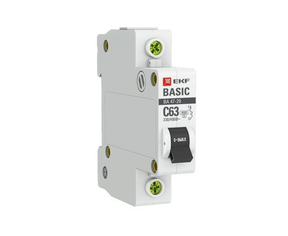 EKF Автоматический выключатель 1P 25А (C) 4,5кА ВА 47-29 Basic mcb4729-1-25C