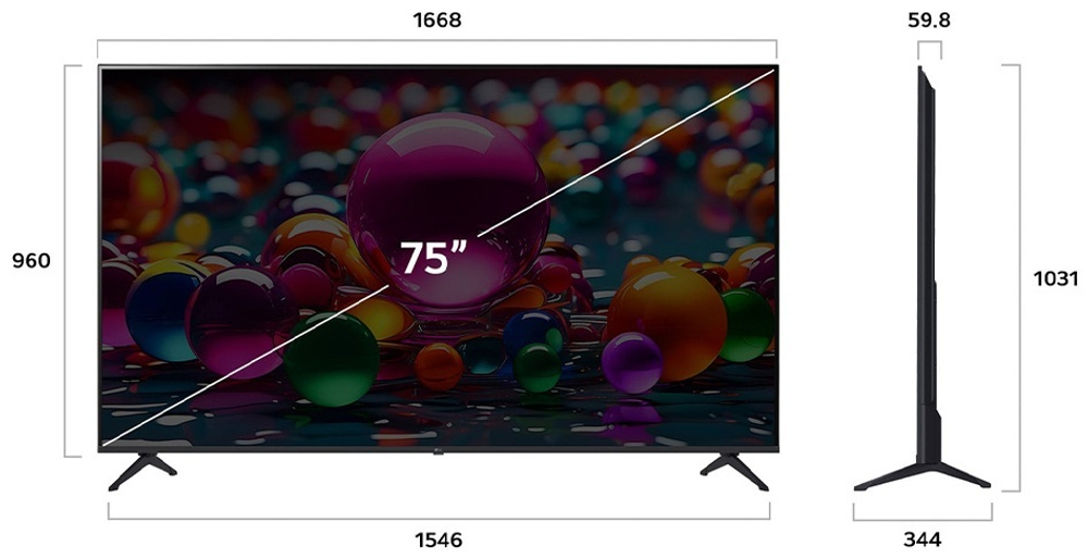 Телевизор LG 75UA75009LA 191 см черный