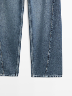 Massimo Dutti Джинсы Barrel Fit, средне-синий
