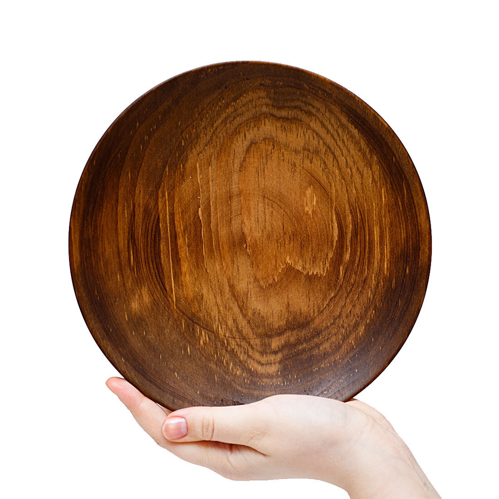 Тарелка-чаша Art of Siberia из сибирской пихты, плоская, диаметром 20,5 см. T59
