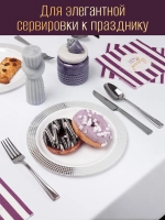 Набор пластиковой посуды "Серебряный ромб"с тарелками 23 см 6 персон