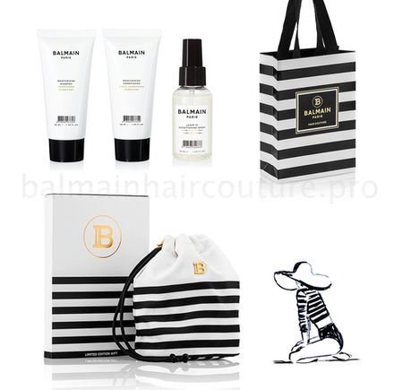 Balmain Hair Couture Сумочка для косметики (шампунь увлажняющий 50 мл, кондиционер увлажняющий 50 мл, несмываемый спрей-кондиционер 50 мл.)