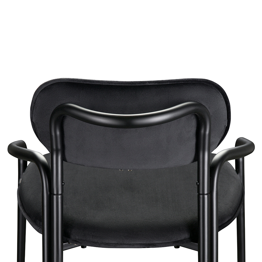 Стул барный ror, round, велюр, черный/черный