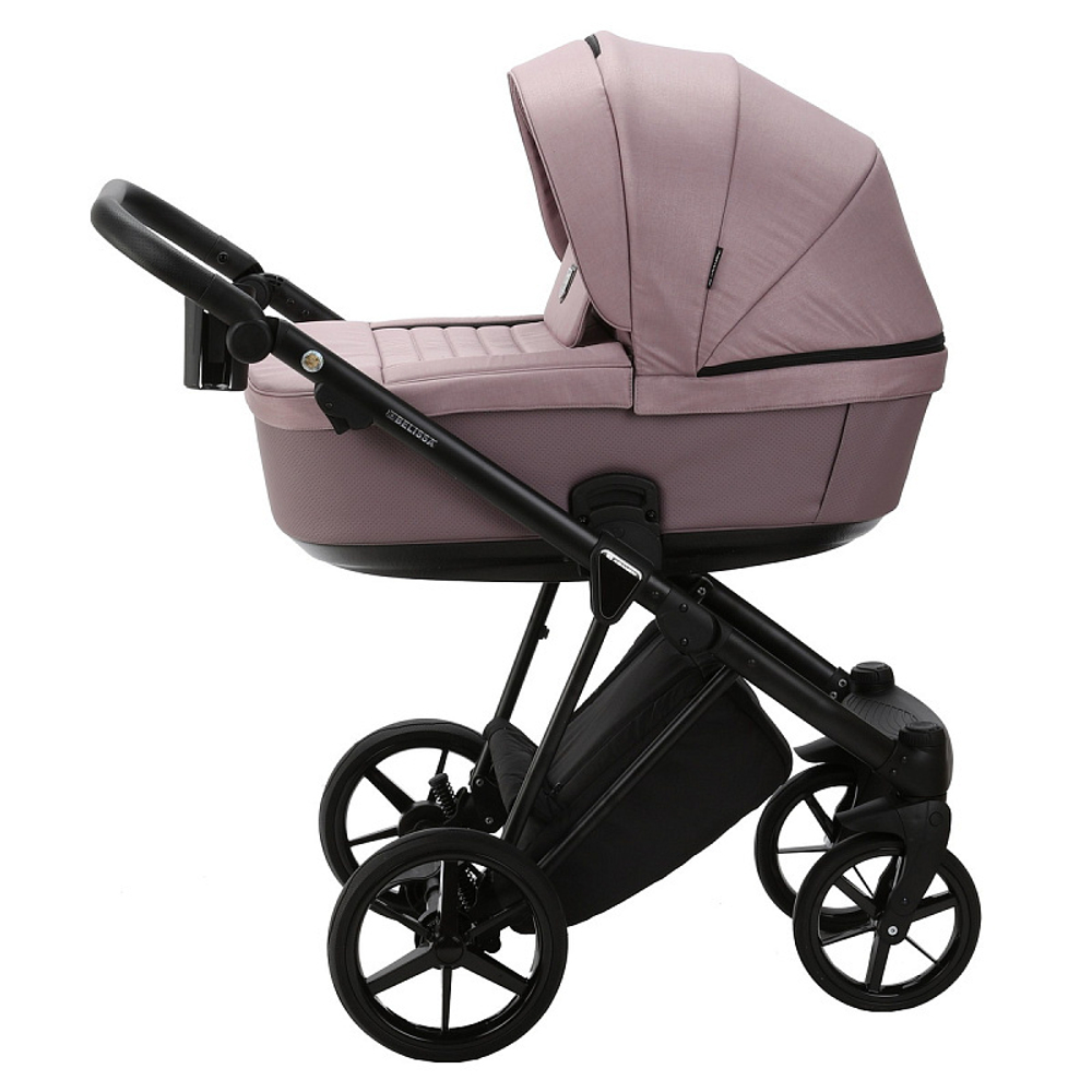 Детская коляска Adamex Belissa 2 в 1 B-PS21/A (СЕРО-РОЗОВ+СИРЕНЬ ПЕРФ.КОЖА)