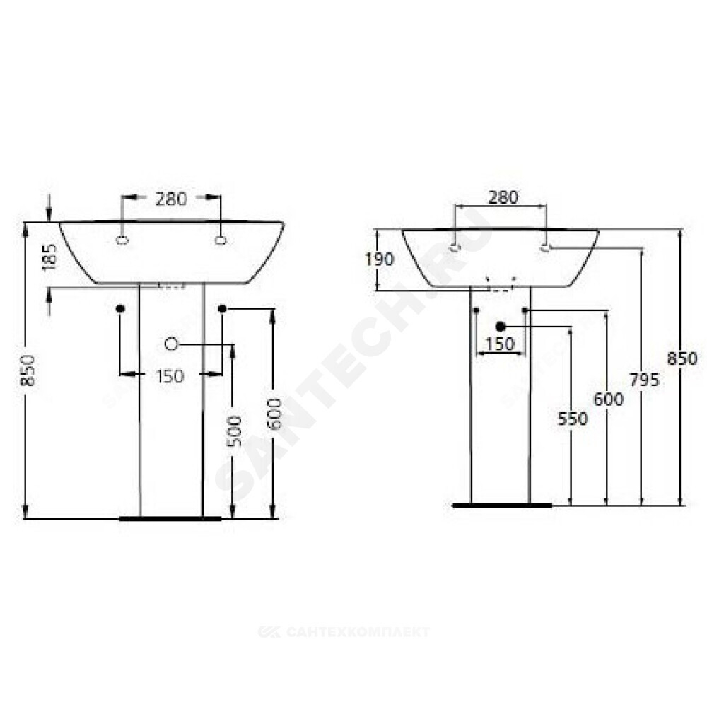 Пьедестал для умывальника OCEANE белый Ideal Standard W306201