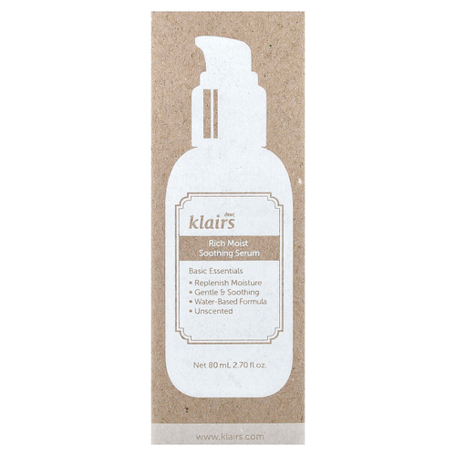 Dear, Klairs, увлажняющая и успокаивающая сыворотка, без ароматизаторов, 80 мл (2,7 жидк. унции)