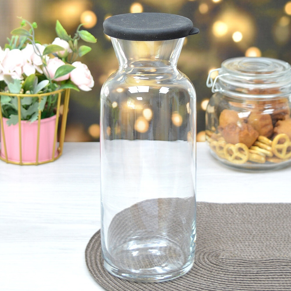 Графин декантер 1260мл "Village" с черной крышкой