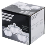 Набор посуды нерж, 6 пр, кастрюли 1.9,2.9,3.9, DNN3, SD-A17-6