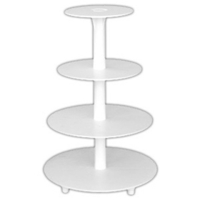 Подставка для торта 4-ярус.пластик.  Диаметр ярусов - 19 см, 24 см, 31 см, 34 см. Высота 51 см.