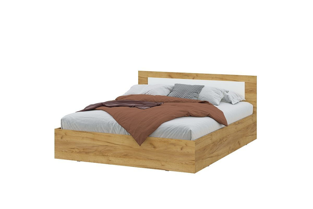 Кровать двухспальная 160х200 без основания Дуб Золотой/Белый