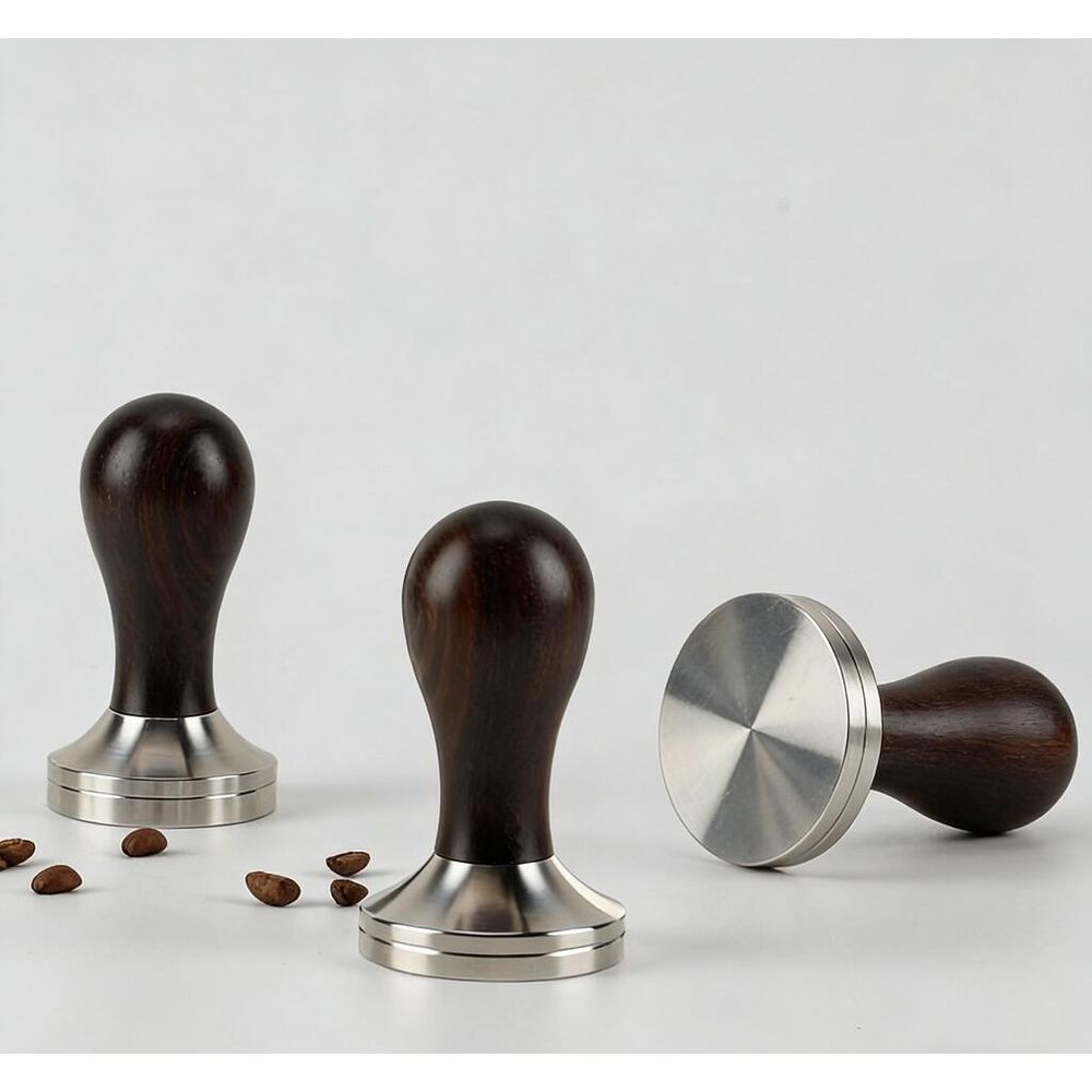 Темпер для кофе d 53 мм нерж. дерев. ручка черный P.L.- Barbossa