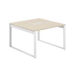 AG.1212.AR.72.WH / Стол для переговоров 1200х1238х750 / профиль О-образный: 70х20 белый; лючок: серебро; столешница: ак.равелло
