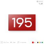 Номер на дверь 195, табличка на дверь для офиса, квартиры, кабинета, аудитории, склада, красная 120х70 мм, Айдентика Технолоджи