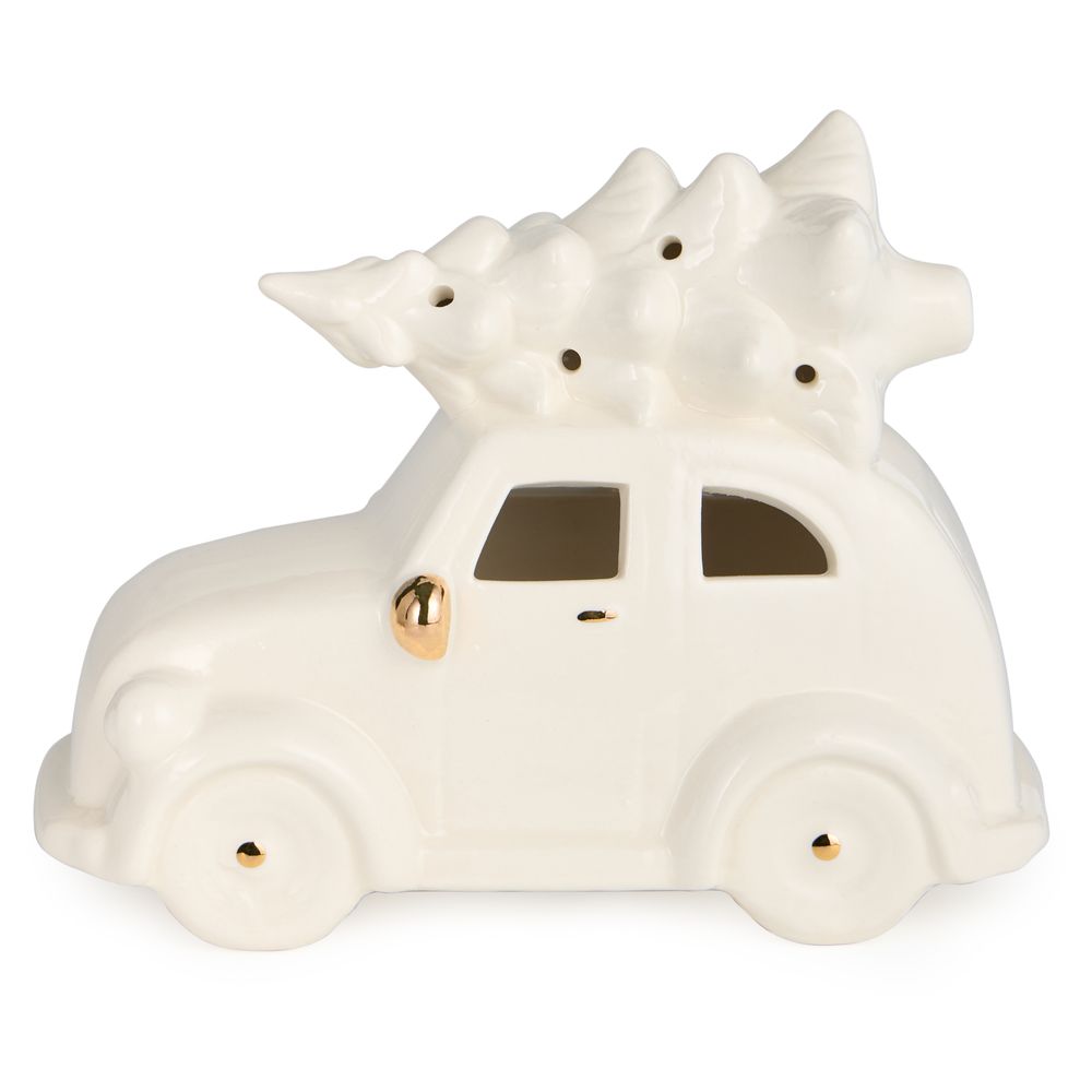 ФИГУРКА "МАШИНКА С ЕЛКОЙ" С LED-ПОДСВЕТКОЙ 16,2*8,3*12,5 СМ