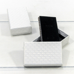 Коробка Ювелирная 8х5х2.5 см Набор 2 шт "Ромбики" (Белый)