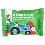 Once Upon A Farm, Tractor Wheels ™, органический батончик мягкой выпечки для малышей, с яблоком, бататом и шпинатом, 5 упаковок по 19 г (0,67 унции)